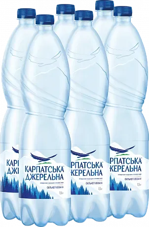 Карпатська Джерельна сильногазована 1,5 л (6 шт)