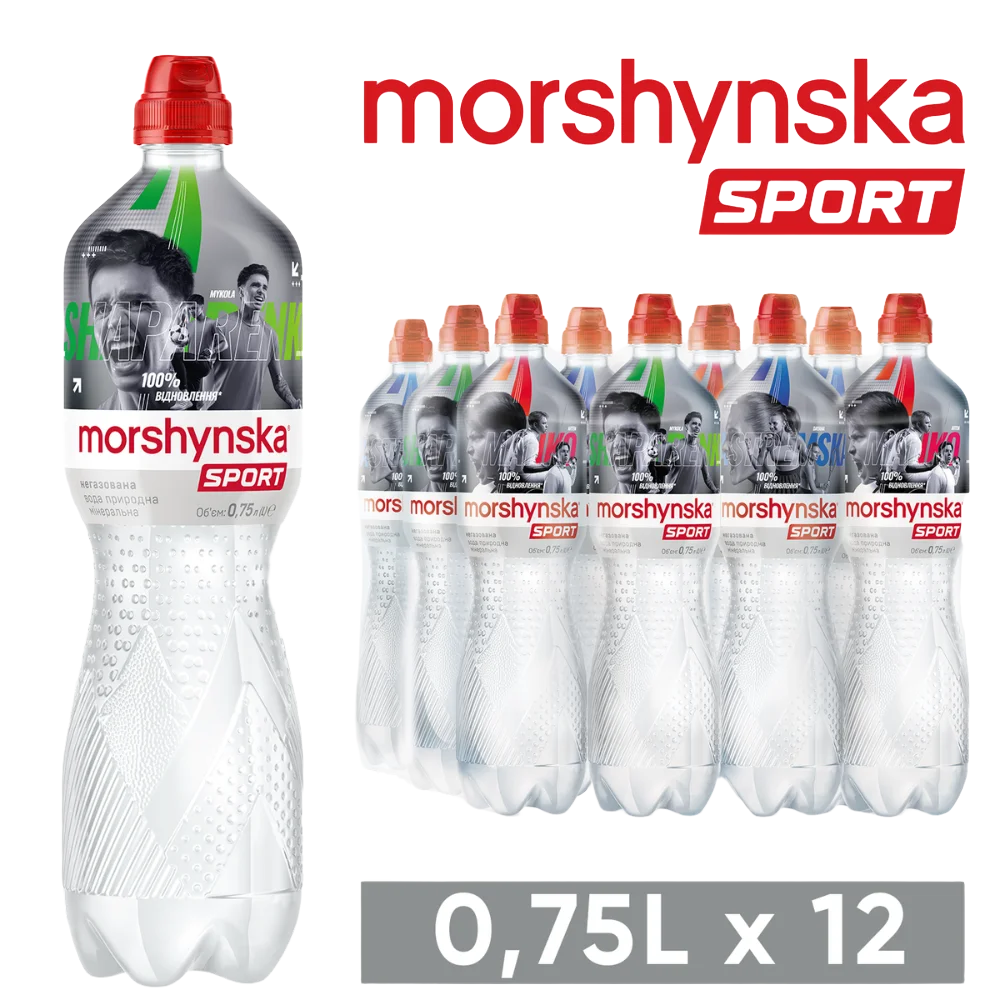 Мінеральна вода Моршинська Спорт, негазована, 0.75 л (упаковка 12 шт.)