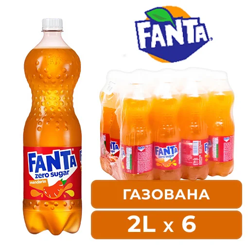 Напій ФАНТА Мандарин ZERO 2,0л*6 ПАК