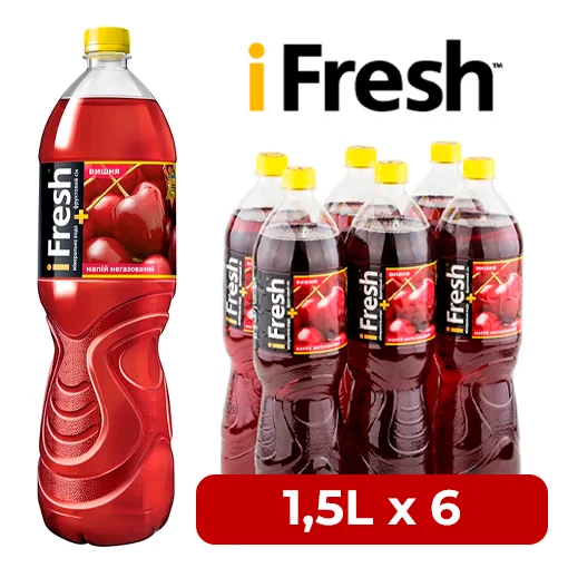 Напій IFresh соковий Вишня 1,5л*6_ПАК