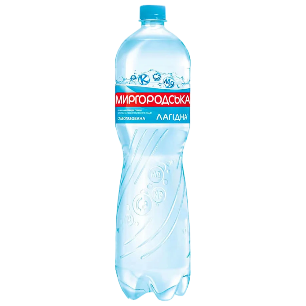 Вода мінеральна Миргородська Лагідна, слабогазована, 1.5 л, ПЕТ, 1 пак